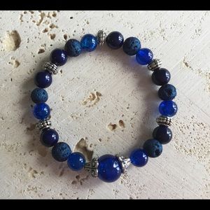 Handmade! Lava blue and mixed blue beads